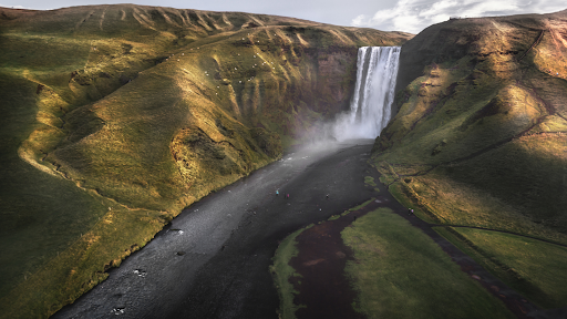 Waterfall in Iceland perfect for content creators