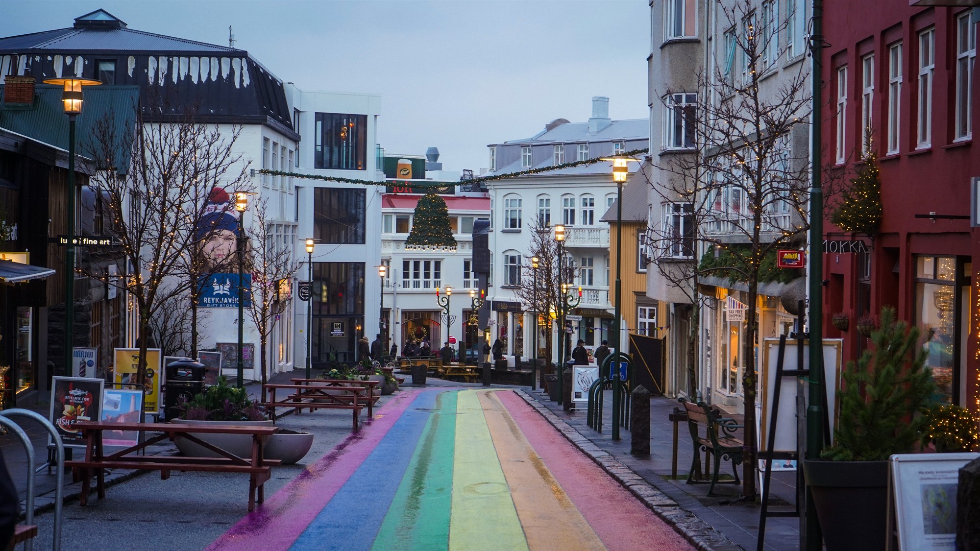 The rainbow street in Reykjavík
