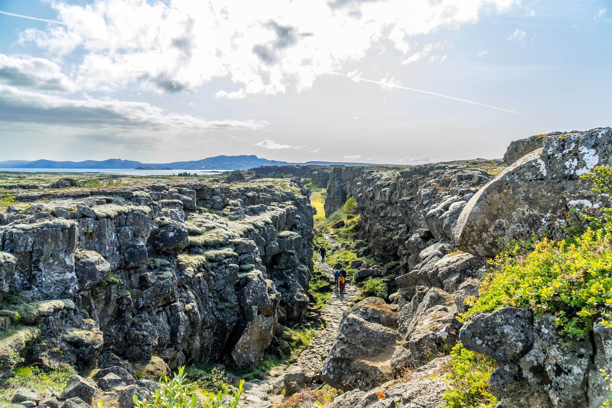 Hiking at Thingvellir National Park.